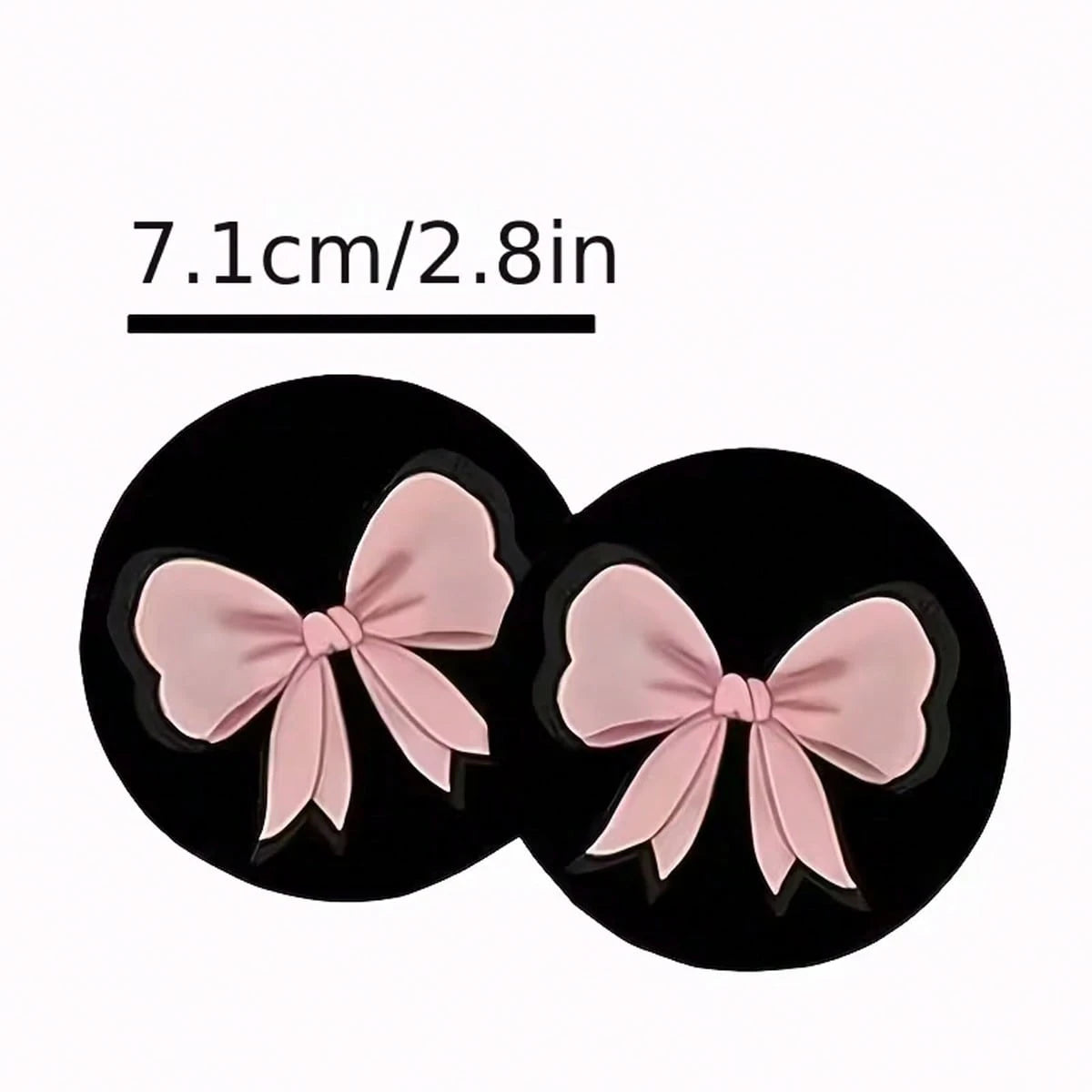 2 Sets Of Pink Bow-Shaped Car Cup Holders, Made Of Silicone, Leak-Proof, For Car Interior Decoration