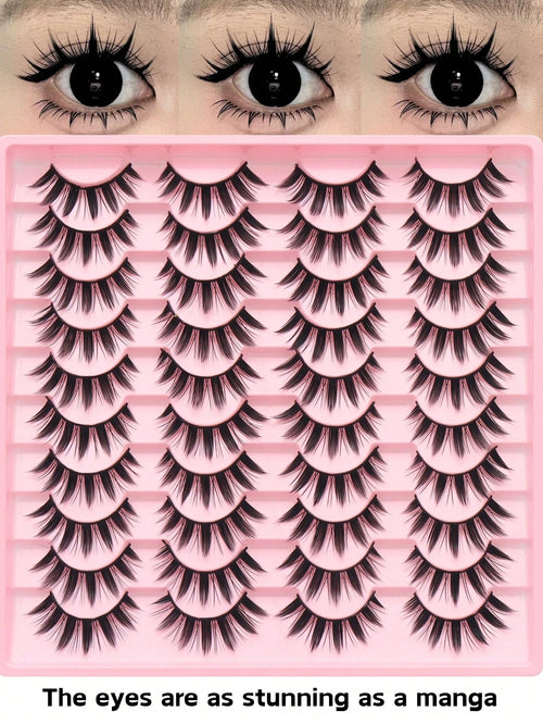 20 Pairs Of Giant Demon Cartoon False Eyelashes, Natural Full False Eyelashes, Necessary Makeup Tools For Travel, Eye-Catching False Eyelashes, Suitable For Daily Use- Reusable, Eyelashes, False Eyel