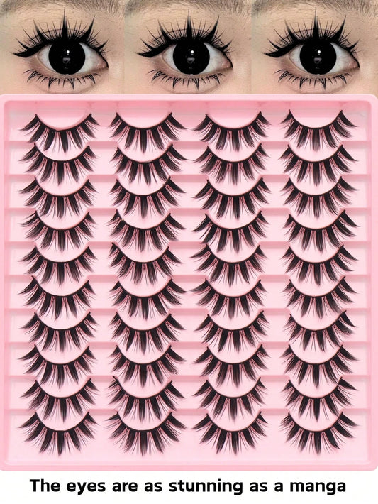 20 Pairs Of Giant Demon Cartoon False Eyelashes, Natural Full False Eyelashes, Necessary Makeup Tools For Travel, Eye-Catching False Eyelashes, Suitable For Daily Use- Reusable, Eyelashes, False Eyel