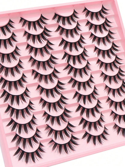 20 Pairs Of Giant Demon Cartoon False Eyelashes, Natural Full False Eyelashes, Necessary Makeup Tools For Travel, Eye-Catching False Eyelashes, Suitable For Daily Use- Reusable, Eyelashes, False Eyel