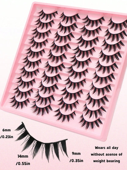 20 Pairs Of Giant Demon Cartoon False Eyelashes, Natural Full False Eyelashes, Necessary Makeup Tools For Travel, Eye-Catching False Eyelashes, Suitable For Daily Use- Reusable, Eyelashes, False Eyel