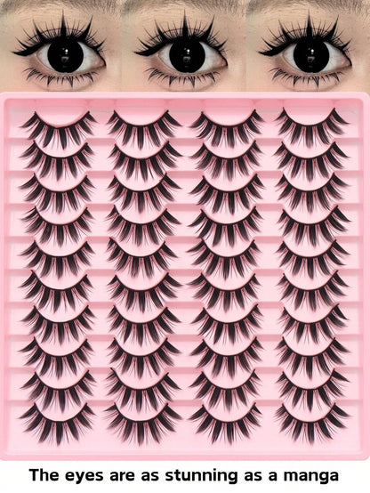 20 Pairs Of Giant Demon Cartoon False Eyelashes, Natural Full False Eyelashes, Necessary Makeup Tools For Travel, Eye-Catching False Eyelashes, Suitable For Daily Use- Reusable, Eyelashes, False Eyel