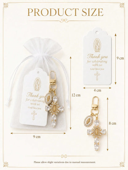 20 Sets Catholic Baptism Favors- Virgin Mary Themed Keychains (Thank You Gifts). These Keychains Symbolize "May The Lord Bless You," Making Them Perfect As Souvenirs For Baptism And First Communion C