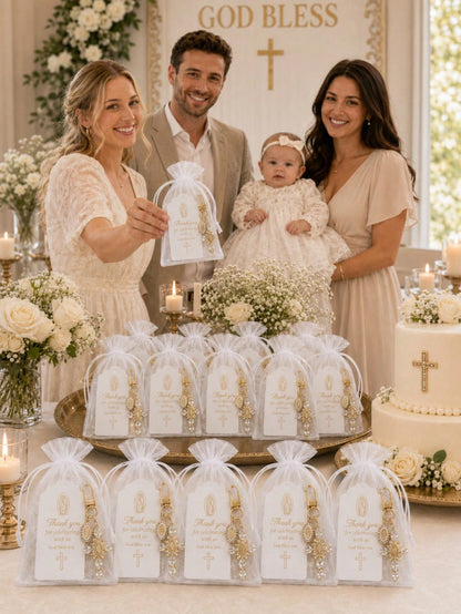 20 Sets Catholic Baptism Favors- Virgin Mary Themed Keychains (Thank You Gifts). These Keychains Symbolize "May The Lord Bless You," Making Them Perfect As Souvenirs For Baptism And First Communion C
