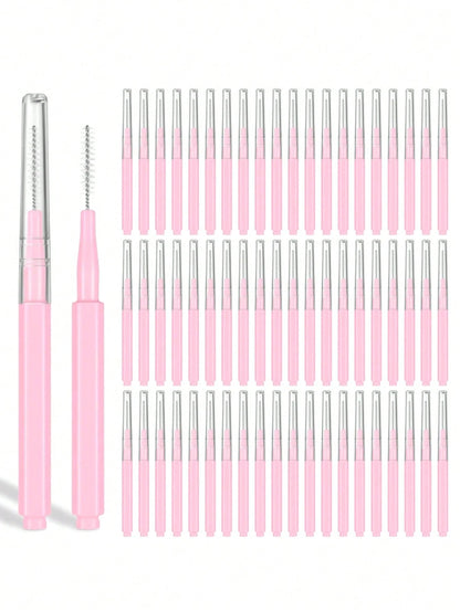 200/100/50/20/5-Piece Mini Eyeshadow Brushes With Lids, Suitable For Shaping, Filling Eyebrows, Eyelash Perming And Coloring, As Well As Combing Eyebrows And Eyelashes. They Can Also Be Used As Eyesha