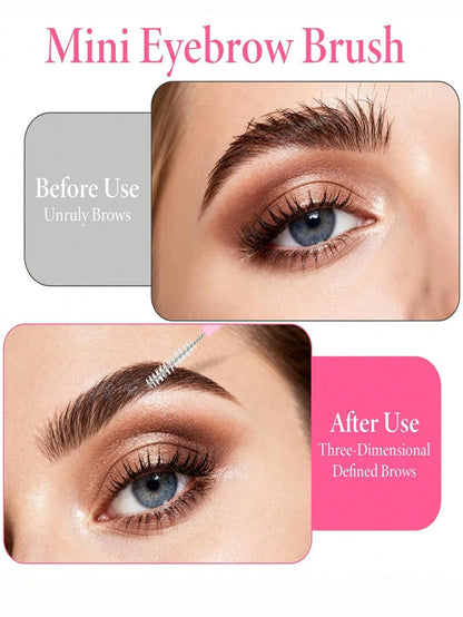 200/100/50/20/5-Piece Mini Eyeshadow Brushes With Lids, Suitable For Shaping, Filling Eyebrows, Eyelash Perming And Coloring, As Well As Combing Eyebrows And Eyelashes. They Can Also Be Used As Eyesha