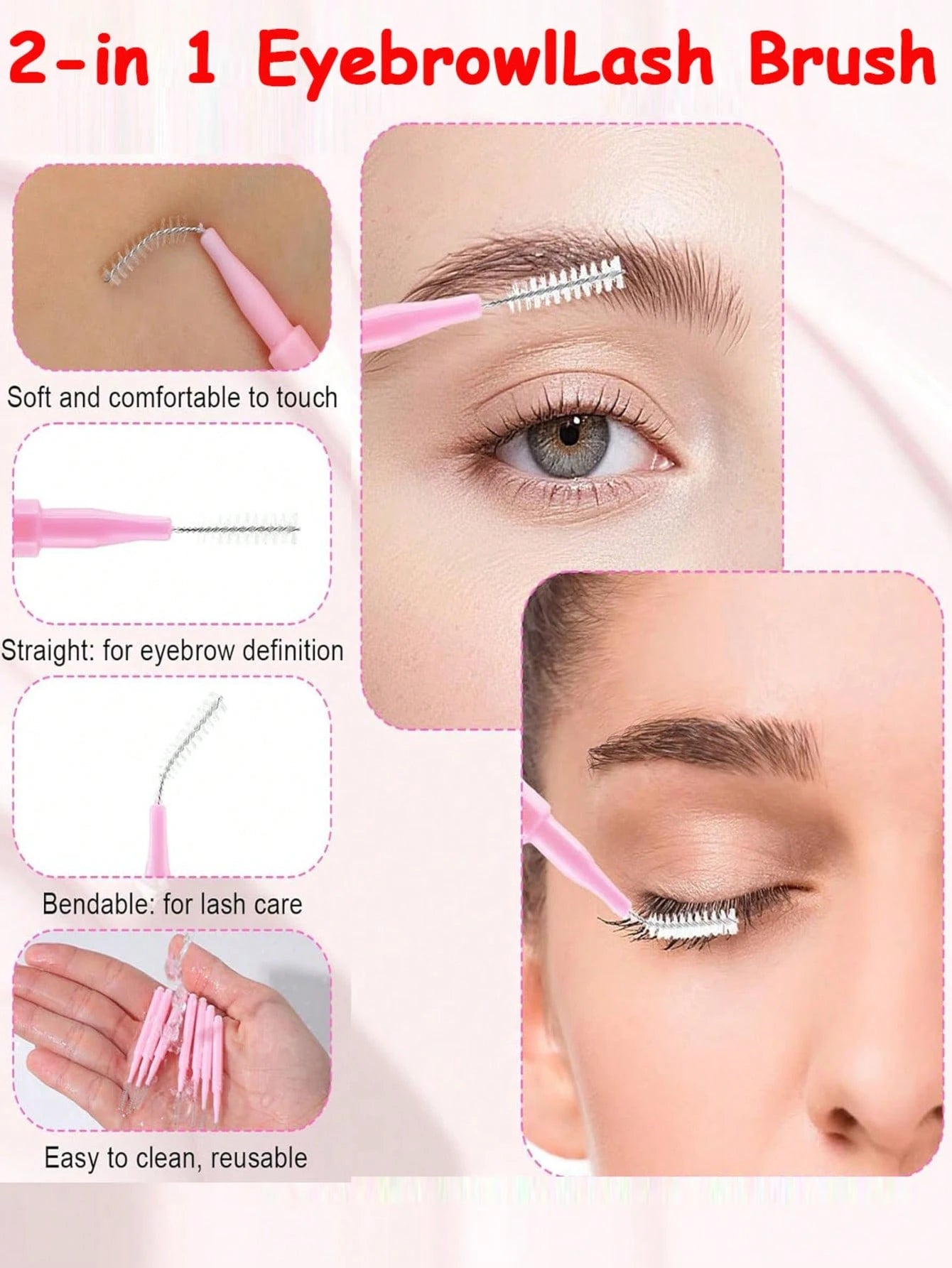 200/100/50/20/5-Piece Mini Eyeshadow Brushes With Lids, Suitable For Shaping, Filling Eyebrows, Eyelash Perming And Coloring, As Well As Combing Eyebrows And Eyelashes. They Can Also Be Used As Eyesha