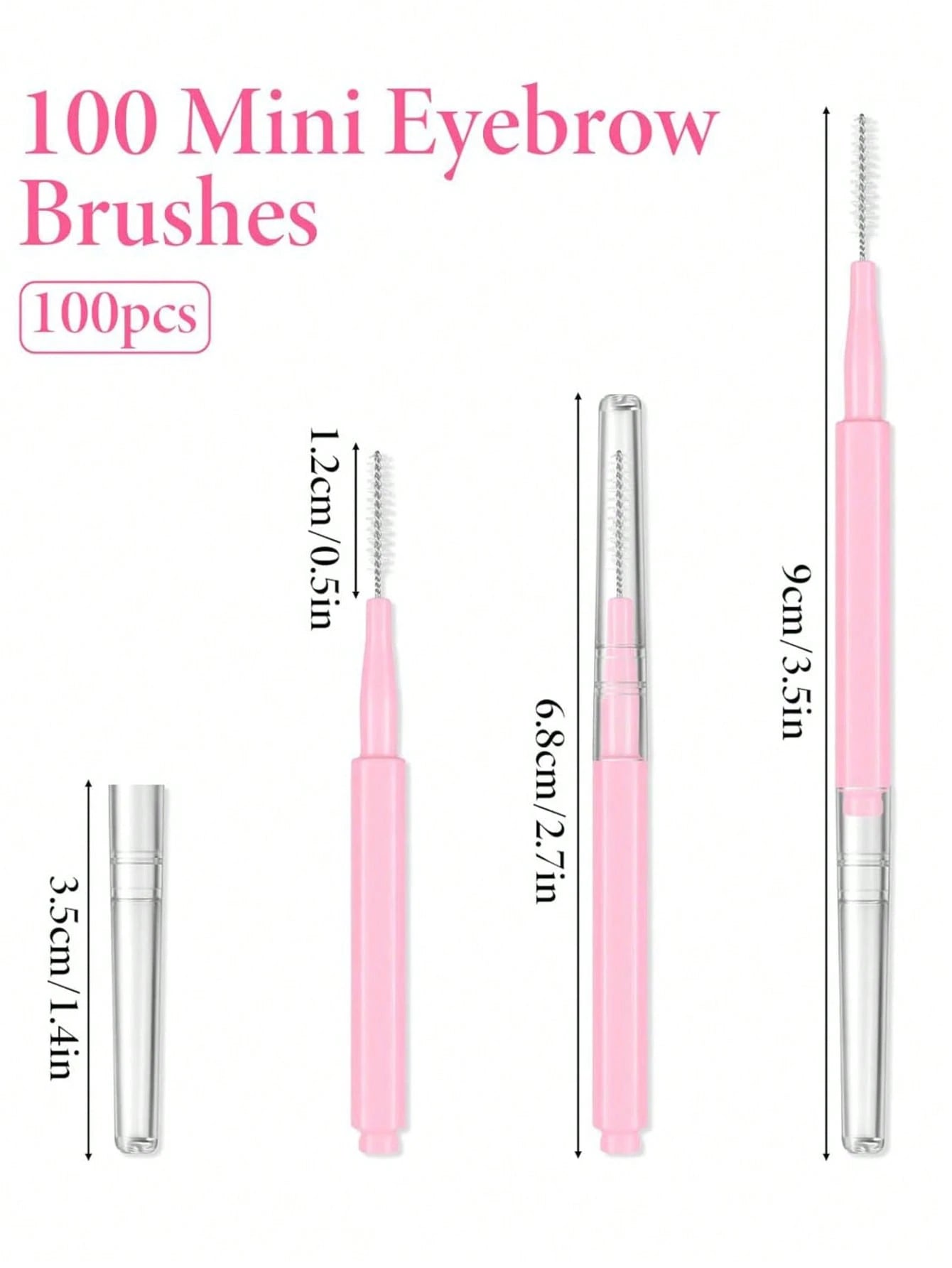200/100/50/20/5-Piece Mini Eyeshadow Brushes With Lids, Suitable For Shaping, Filling Eyebrows, Eyelash Perming And Coloring, As Well As Combing Eyebrows And Eyelashes. They Can Also Be Used As Eyesha