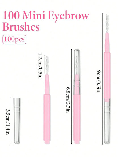 200/100/50/20/5-Piece Mini Eyeshadow Brushes With Lids, Suitable For Shaping, Filling Eyebrows, Eyelash Perming And Coloring, As Well As Combing Eyebrows And Eyelashes. They Can Also Be Used As Eyesha