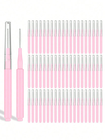 200/100/50/20/5-Piece Mini Eyeshadow Brushes With Lids, Suitable For Shaping, Filling Eyebrows, Eyelash Perming And Coloring, As Well As Combing Eyebrows And Eyelashes. They Can Also Be Used As Eyesha