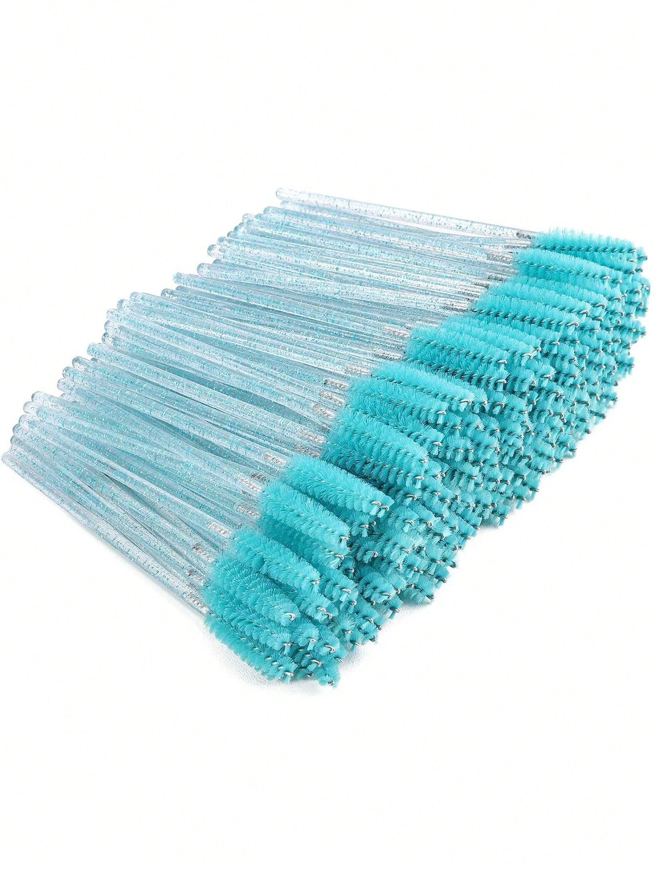 200pcs/100pcs/50pcs/10pcs Eyebrow Brush Mascara Brush Head, Suitable For Eyebrow/Eyelash Extension, Back To School, Eye Makeup Tool, Light Blue