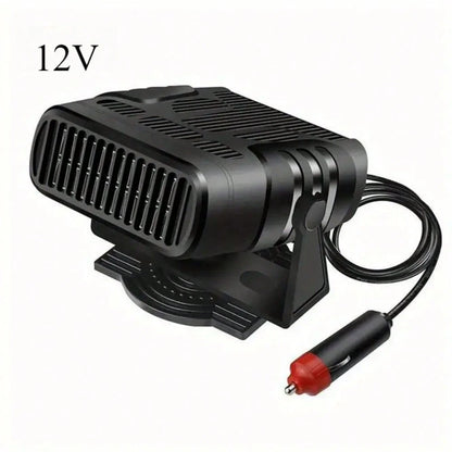200W Car Heater, 12V/24V Portable Windshield Defroster With Heating/Cooling Fan And Plug In Cigarette Lighter Fast Heating Defrost Defogger With Ergonomic Handheld Design For All Kinds Of Cars (Black)