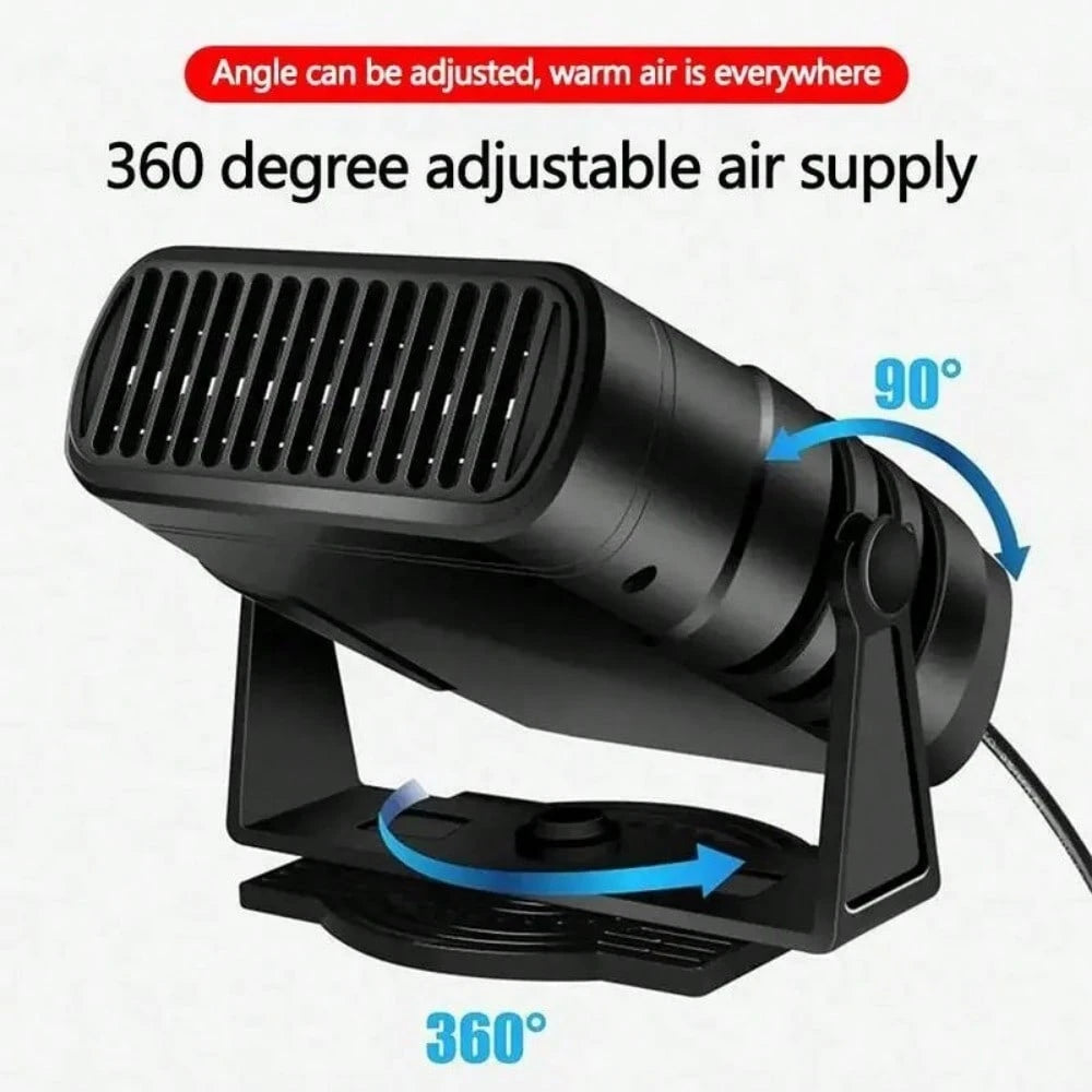 200W Car Heater, 12V/24V Portable Windshield Defroster With Heating/Cooling Fan And Plug In Cigarette Lighter Fast Heating Defrost Defogger With Ergonomic Handheld Design For All Kinds Of Cars (Black)