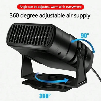 200W Car Heater, 12V/24V Portable Windshield Defroster With Heating/Cooling Fan And Plug In Cigarette Lighter Fast Heating Defrost Defogger With Ergonomic Handheld Design For All Kinds Of Cars (Black)