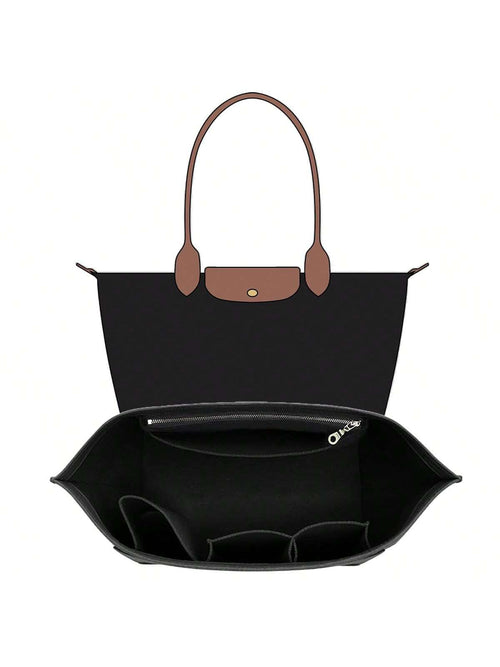2025 Le Tote Bag Organizer Insert, Multi-Pocket Felt Handbag Organizer Bag With Zipper, Cup Holder, Travel Essential