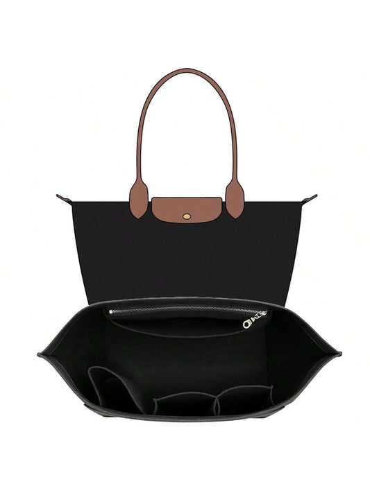 2025 Le Tote Bag Organizer Insert, Multi-Pocket Felt Handbag Organizer Bag With Zipper, Cup Holder, Travel Essential