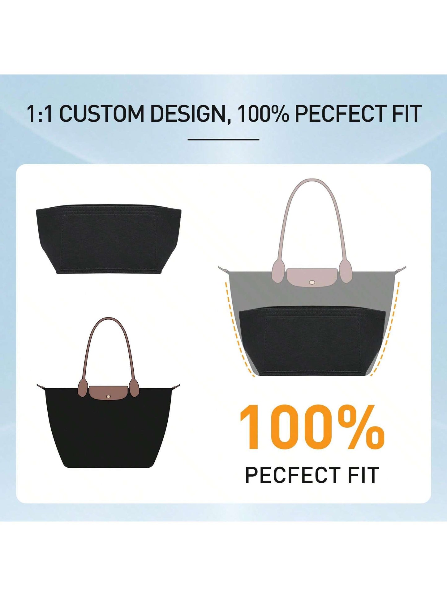 2025 Le Tote Bag Organizer Insert, Multi-Pocket Felt Handbag Organizer Bag With Zipper, Cup Holder, Travel Essential