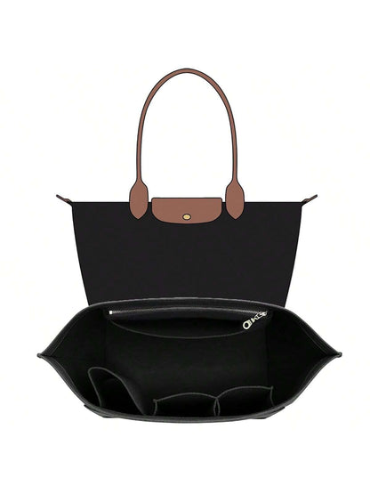 2025 Le Tote Bag Organizer Insert, Multi-Pocket Felt Handbag Organizer Bag With Zipper, Cup Holder, Travel Essential