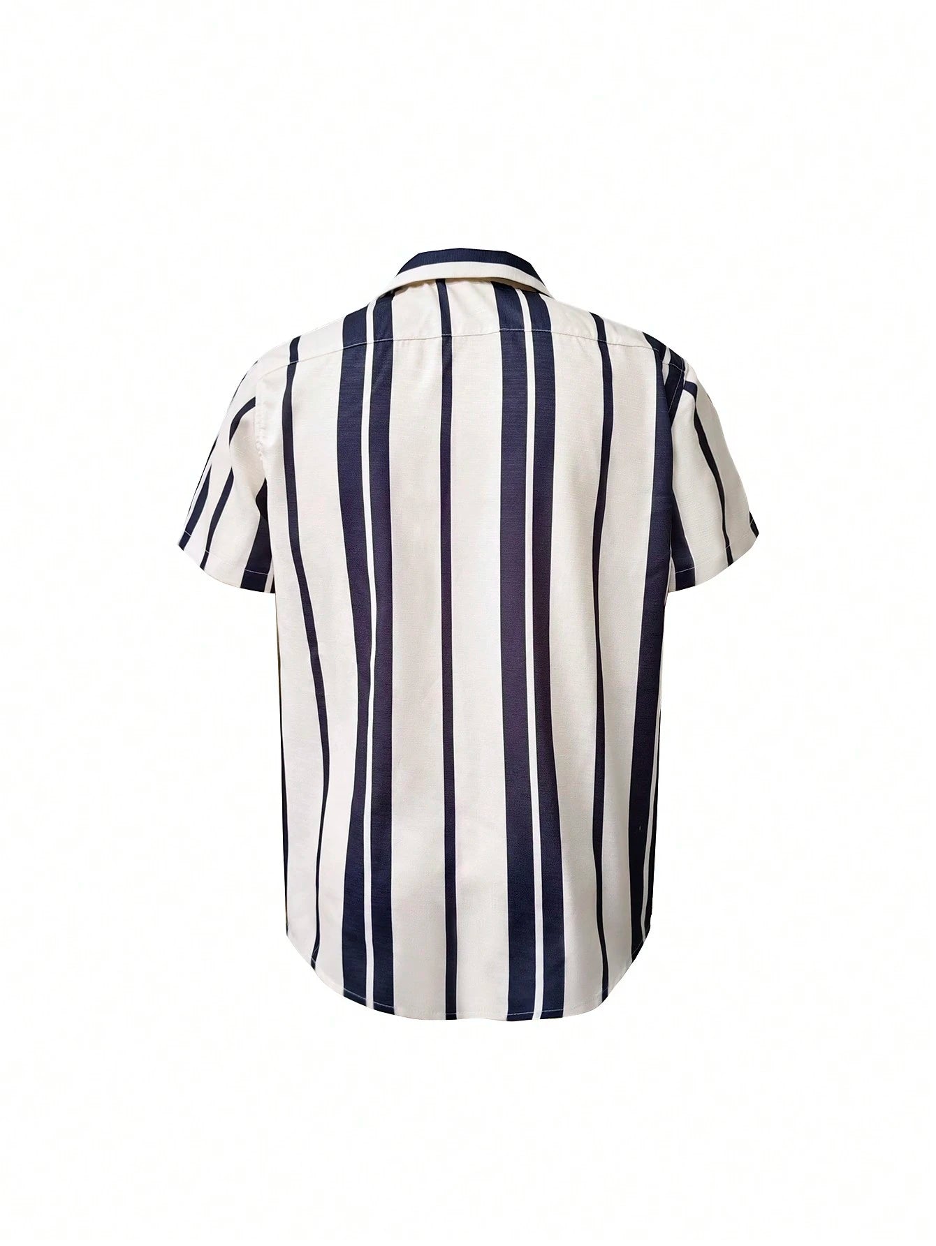 2025 Men's Casual Relaxed Summer Beach Striped Colorblock Shirt, Short Sleeve