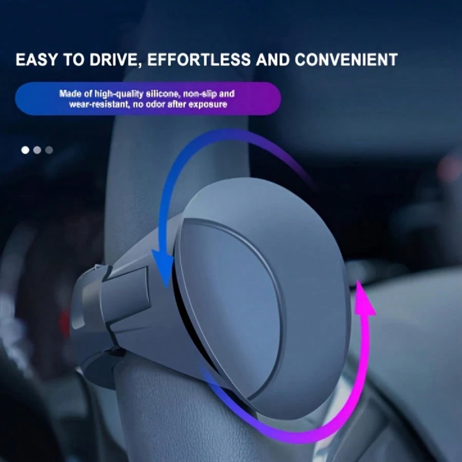 2026 Latest Portable Easy-Grip Silicone Steering Wheel Booster- 360° Rotating Design, Non-Slip Single-Handed Operation, Perfectly Fits All Vehicle Models, Fashionable Black Appearance! This Steering