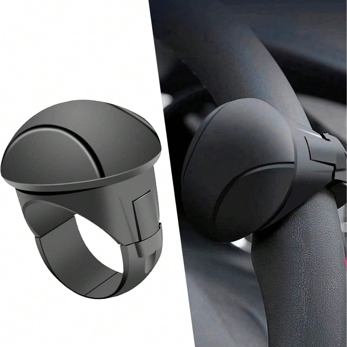2026 Latest Portable Easy-Grip Silicone Steering Wheel Booster- 360° Rotating Design, Non-Slip Single-Handed Operation, Perfectly Fits All Vehicle Models, Fashionable Black Appearance! This Steering