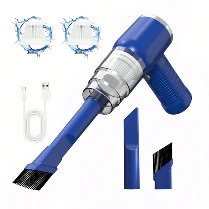 2026 New 4500Pa High Suction Anti-Tangling Handheld Mini Vacuum, 2-In-1 Blow & Suction Design, Type-C Fast Charge Washable Dual Filter For Home Office Keyboard, Pet Fur, Car Interior Gap Cleaning, Roa