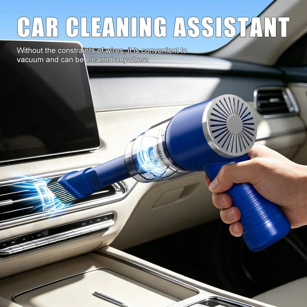 2026 New 4500Pa High Suction Anti-Tangling Handheld Mini Vacuum, 2-In-1 Blow & Suction Design, Type-C Fast Charge Washable Dual Filter For Home Office Keyboard, Pet Fur, Car Interior Gap Cleaning, Roa