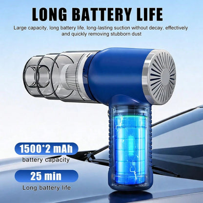 2026 New 4500Pa High Suction Anti-Tangling Handheld Mini Vacuum, 2-In-1 Blow & Suction Design, Type-C Fast Charge Washable Dual Filter For Home Office Keyboard, Pet Fur, Car Interior Gap Cleaning, Roa