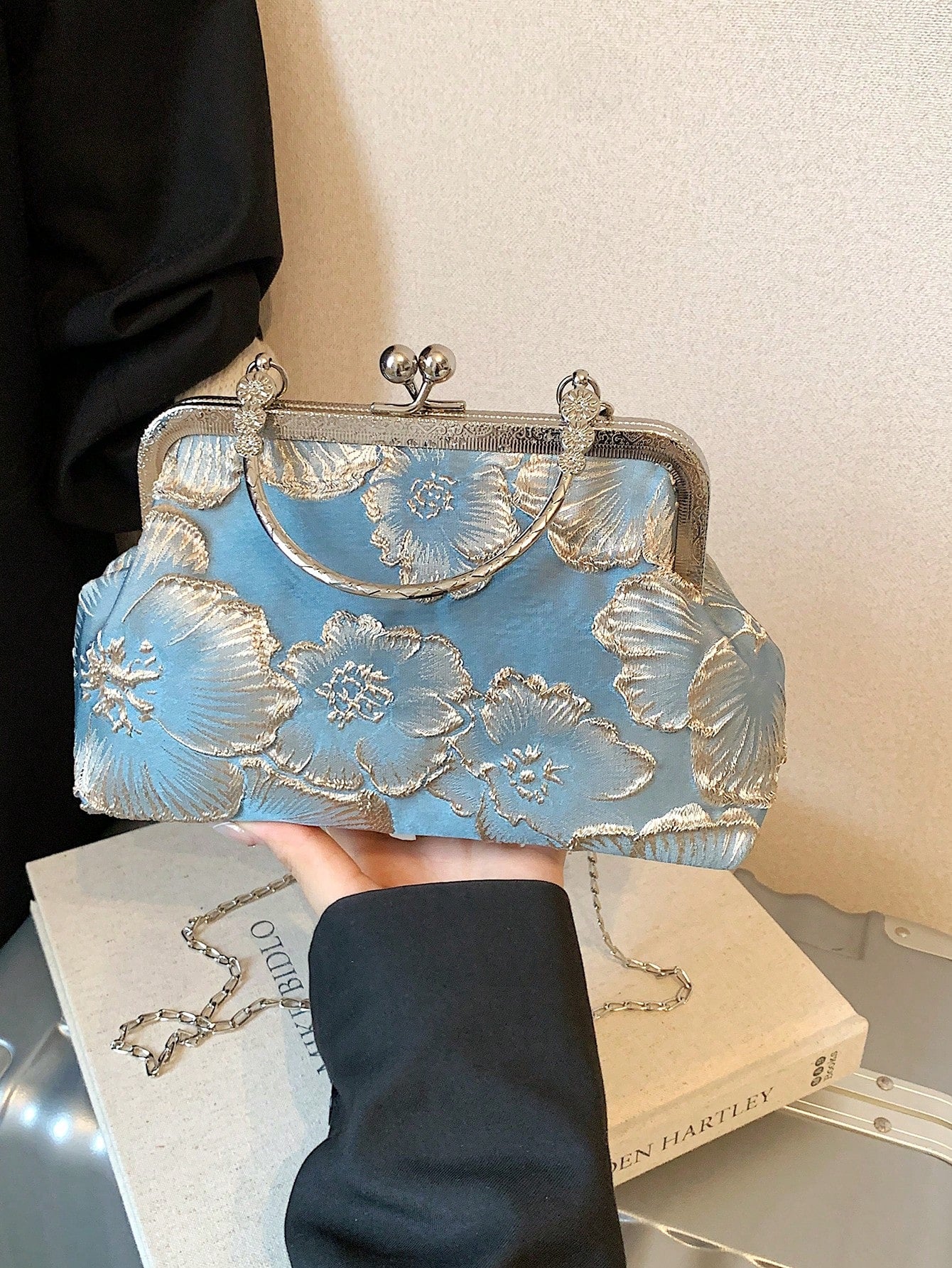 2026 New Chain Tassel Evening Bag,  Solid Color, Chain Handle [Floral Pattern Placement Random]