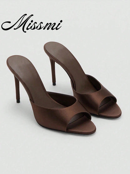 2026 Spring/Summer New Women's Shoes, Mule Style Mid/Low Heel Sandals,Stiletto Heels