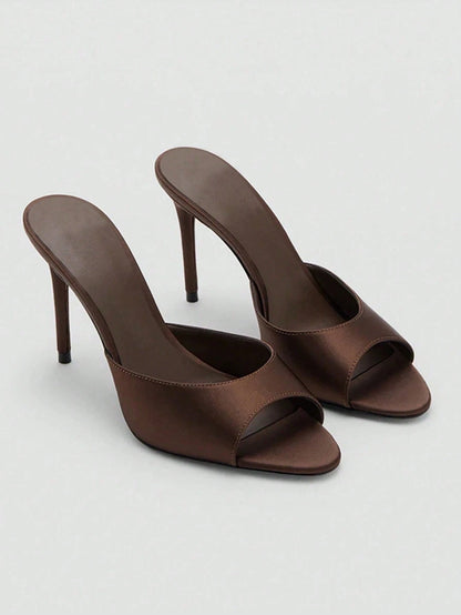 2026 Spring/Summer New Women's Shoes, Mule Style Mid/Low Heel Sandals,Stiletto Heels