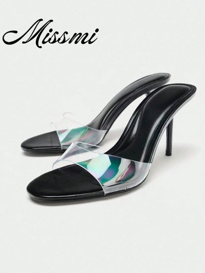 2026 Spring/Summer New Women's Shoes, Mule Style Mid/Low Heel Sandals,Stiletto Heels