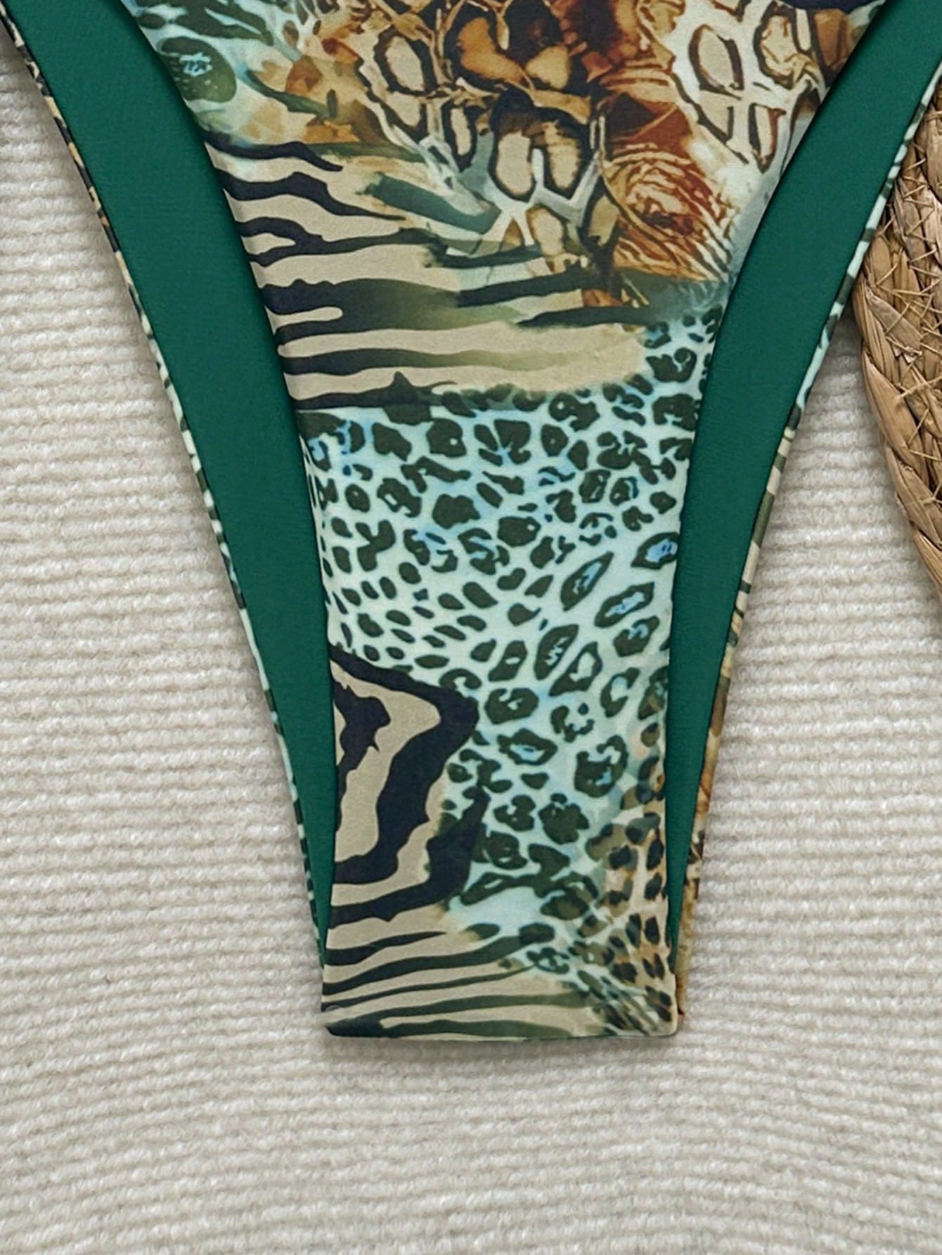 2026 Women's Summer Beach Vacation European And American Sexy Leopard Print Tie Bikini Bottoms