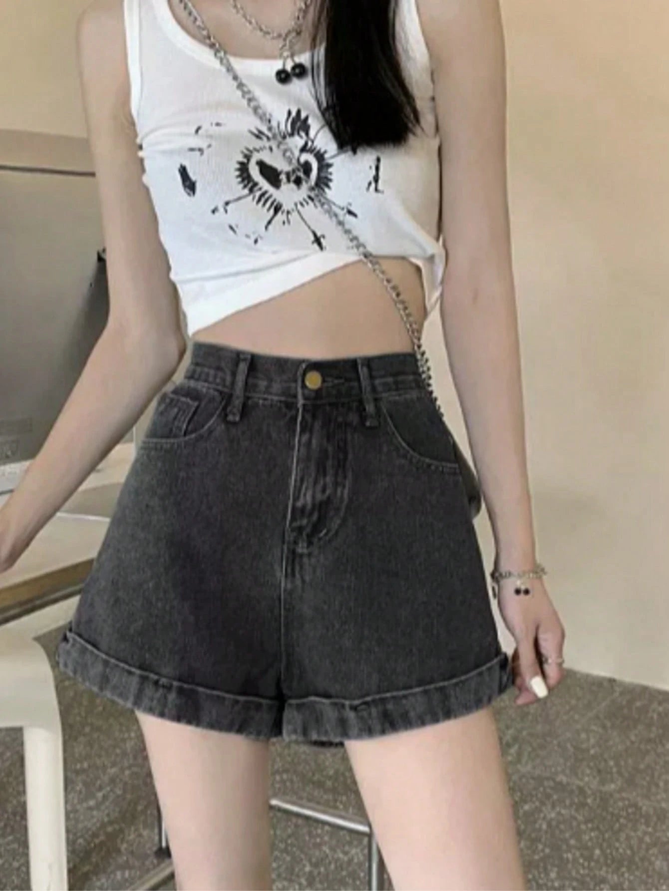 2026Starry Hot Rhinestone Denim Skirt For Women Summer New Retro Slimming A-Line Sheath Denim SkirtA Must-Have For Women 1peice