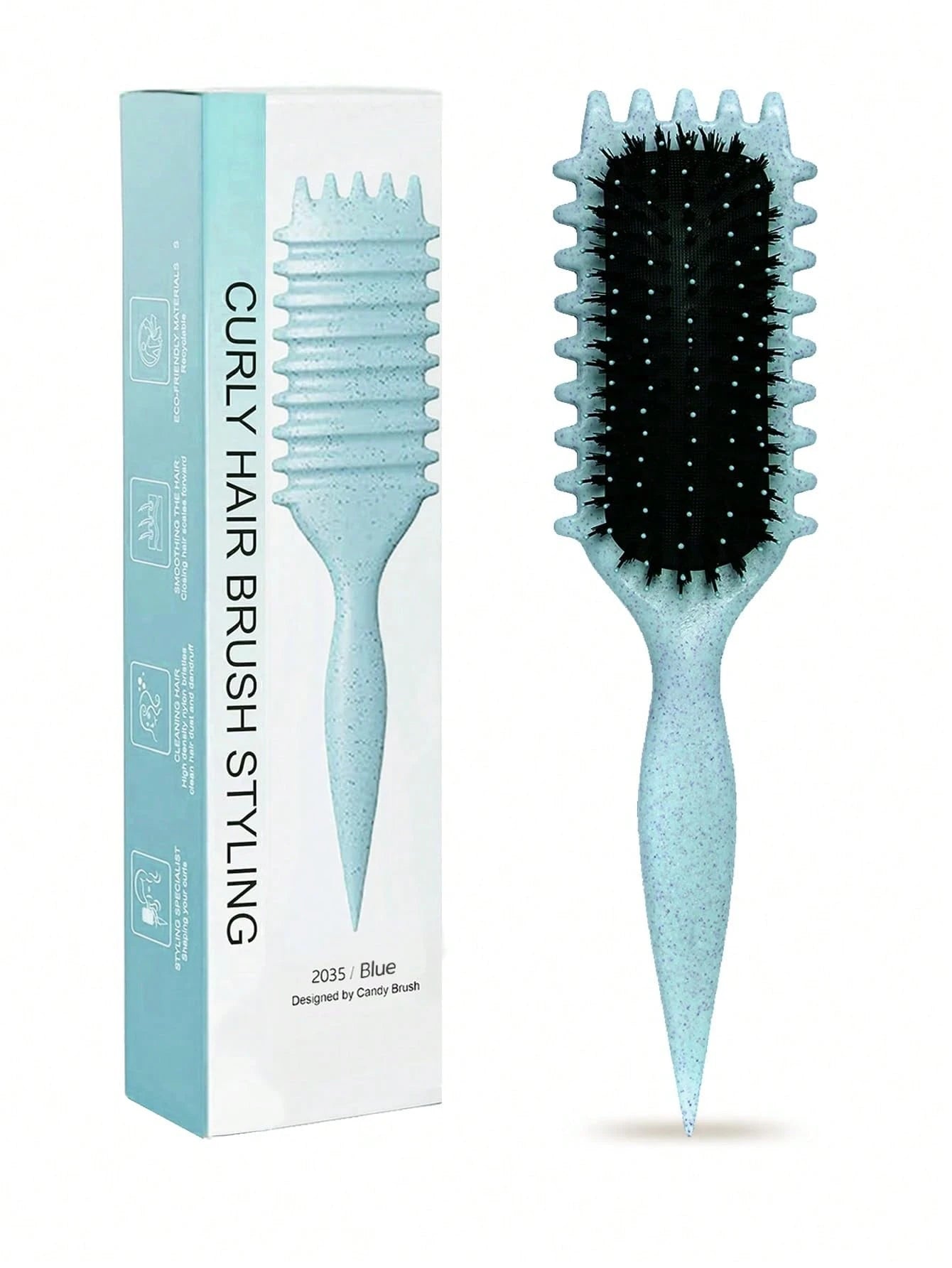 2035Brush Curling Hair Brush- Defines Curls, Waves And Ringlets, Reduces Frizz, Shapes And Sets Wet Hairstyles, Suitable For Women And Men, Valentine's Day Gift
