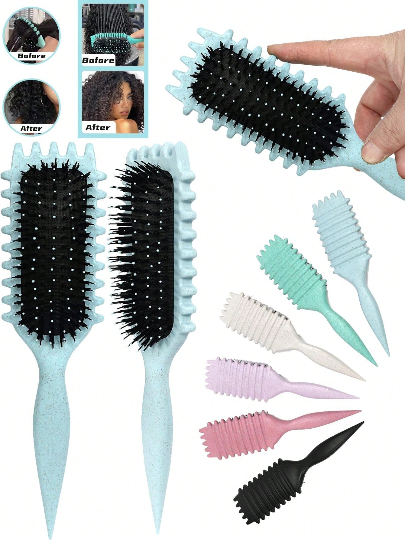 2035Brush Curling Hair Brush- Defines Curls, Waves And Ringlets, Reduces Frizz, Shapes And Sets Wet Hairstyles, Suitable For Women And Men, Valentine's Day Gift