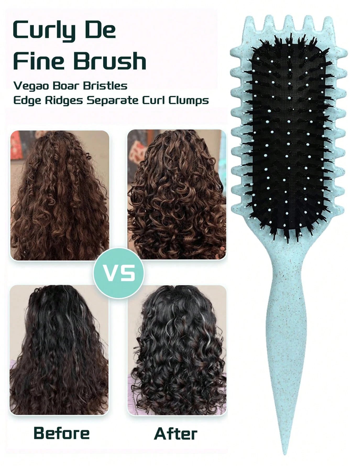 2035Brush Curling Hair Brush- Defines Curls, Waves And Ringlets, Reduces Frizz, Shapes And Sets Wet Hairstyles, Suitable For Women And Men, Valentine's Day Gift