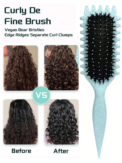 2035Brush Curling Hair Brush- Defines Curls, Waves And Ringlets, Reduces Frizz, Shapes And Sets Wet Hairstyles, Suitable For Women And Men, Valentine's Day Gift