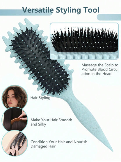 2035Brush Curling Hair Brush- Defines Curls, Waves And Ringlets, Reduces Frizz, Shapes And Sets Wet Hairstyles, Suitable For Women And Men, Valentine's Day Gift