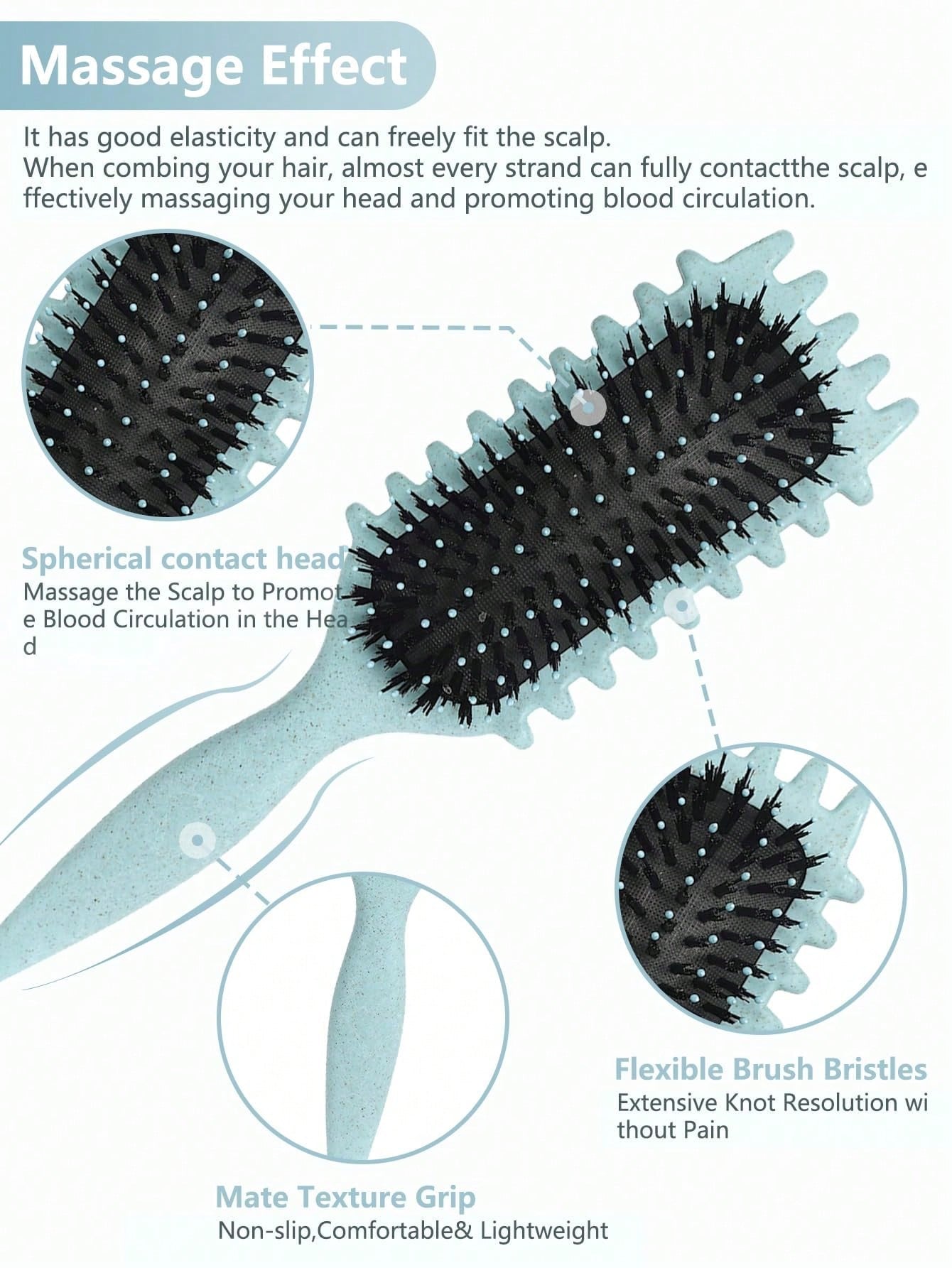 2035Brush Curling Hair Brush- Defines Curls, Waves And Ringlets, Reduces Frizz, Shapes And Sets Wet Hairstyles, Suitable For Women And Men, Valentine's Day Gift