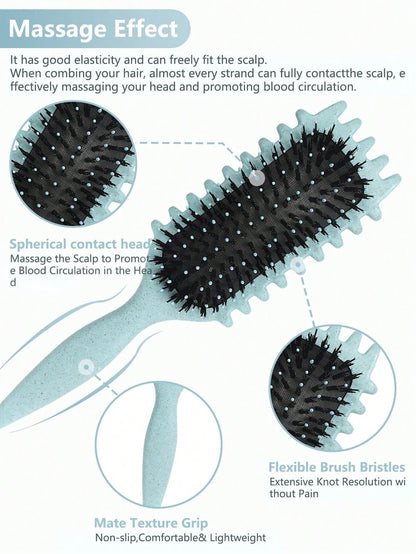 2035Brush Curling Hair Brush- Defines Curls, Waves And Ringlets, Reduces Frizz, Shapes And Sets Wet Hairstyles, Suitable For Women And Men, Valentine's Day Gift