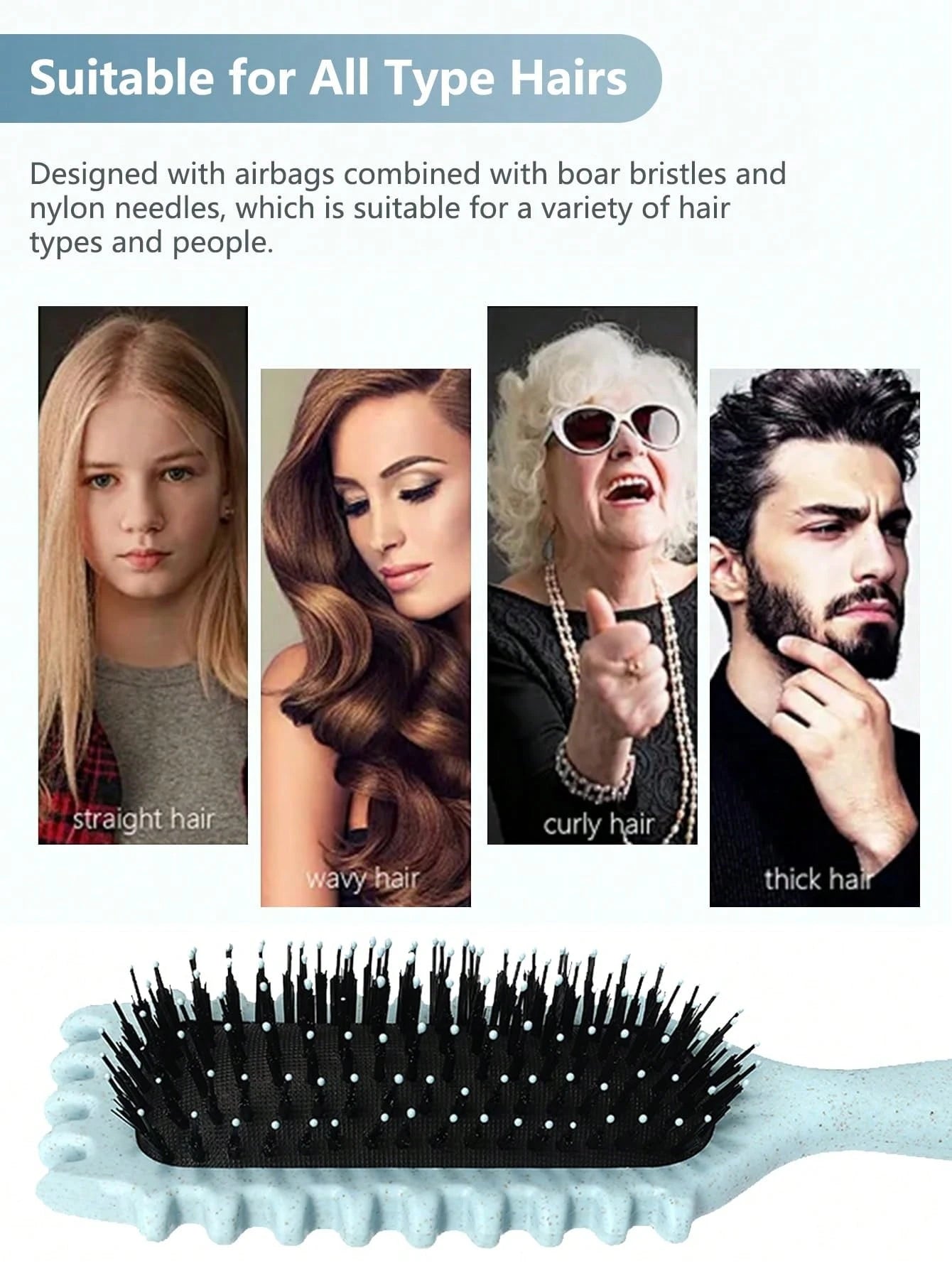 2035Brush Curling Hair Brush- Defines Curls, Waves And Ringlets, Reduces Frizz, Shapes And Sets Wet Hairstyles, Suitable For Women And Men, Valentine's Day Gift