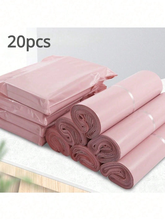 20pcs Thick Waterproof Solid Color Packaging Bags, Simple Multifunctional Bags Suitable For School, Office, Shipping And Mailing Back To School
