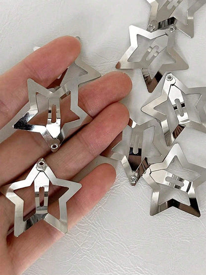 20pcs Women's Y2K Silver BB Hair Clips, Original Color Metal Spring Clips, Street Style Bangs Clips, Celebrity Inspired Daily Hair Accessories