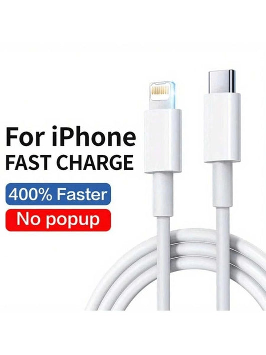 20W PD Fast Charging Cable- Lightning Port, Compatible With IPhone 16/15/14/13/12/11 Pro Max/Mini/8 Plus/X/XR/XS Full Series, Durable USB-C Port, Suitable For Gaming Devices And Headphone Accessories