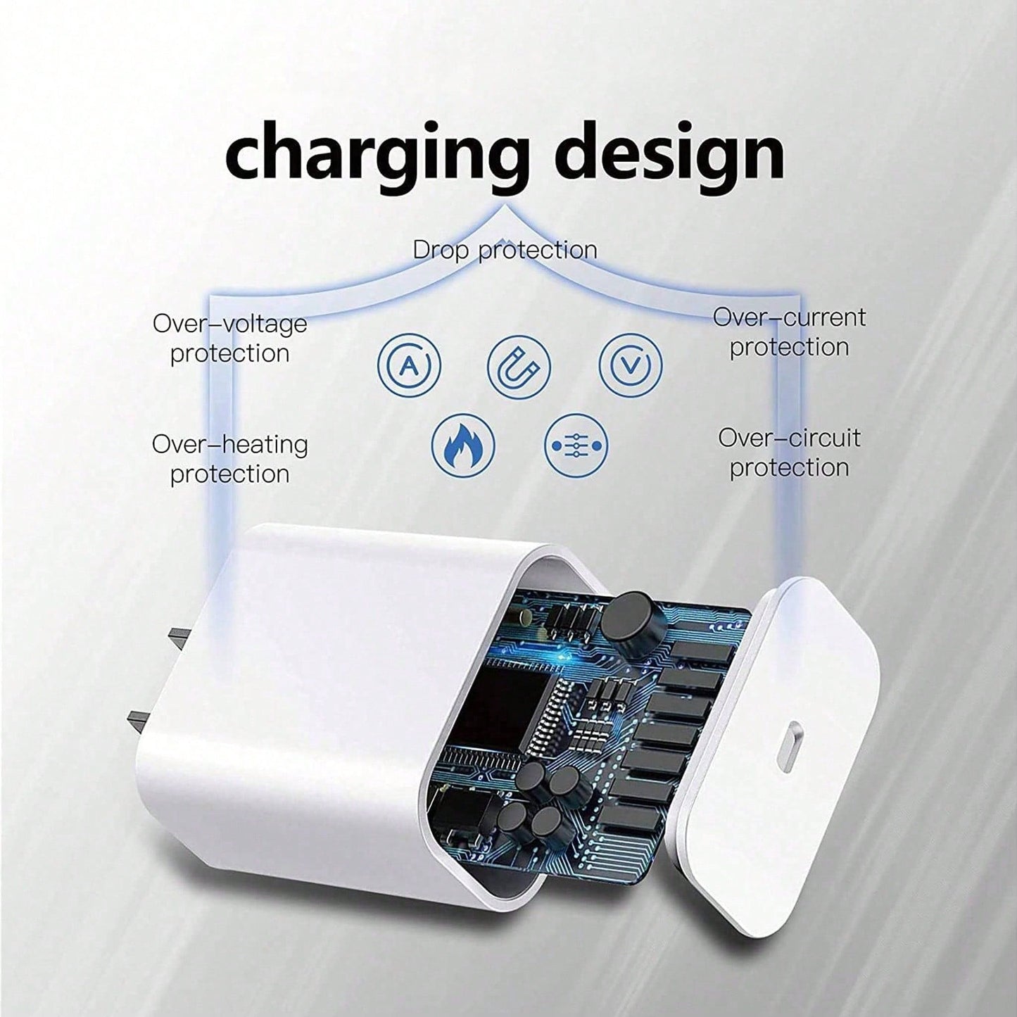 20W Portable Fast Charger + 3.3ft/100cm Type-C To Type-C High-Efficiency Data Transfer Braided Cable, Compatible With IPhone 16/16 Pro/16 Pro Max/16 Plus/15/15 Pro/15Pro Max/IPad Mini6/IPad Air4/IPad