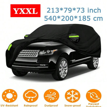 212*79*71 Inch Universal Fit All-Weather SUV Car Cover- Waterproof, Breathable, UV, Snow, Wind Protection- Durable, Full Exterior Coverage For SUV Automobiles