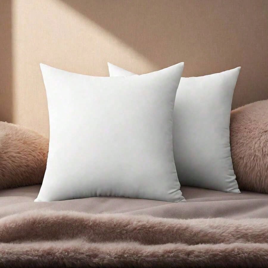 22-Inch Multi-Pack White Pillow Inserts, 100% Microfiber Filled. Compatible With Various Pillowcases, Machine Washable & Hypoallergenic, Bohemian Style. Suitable For Beds And Patios