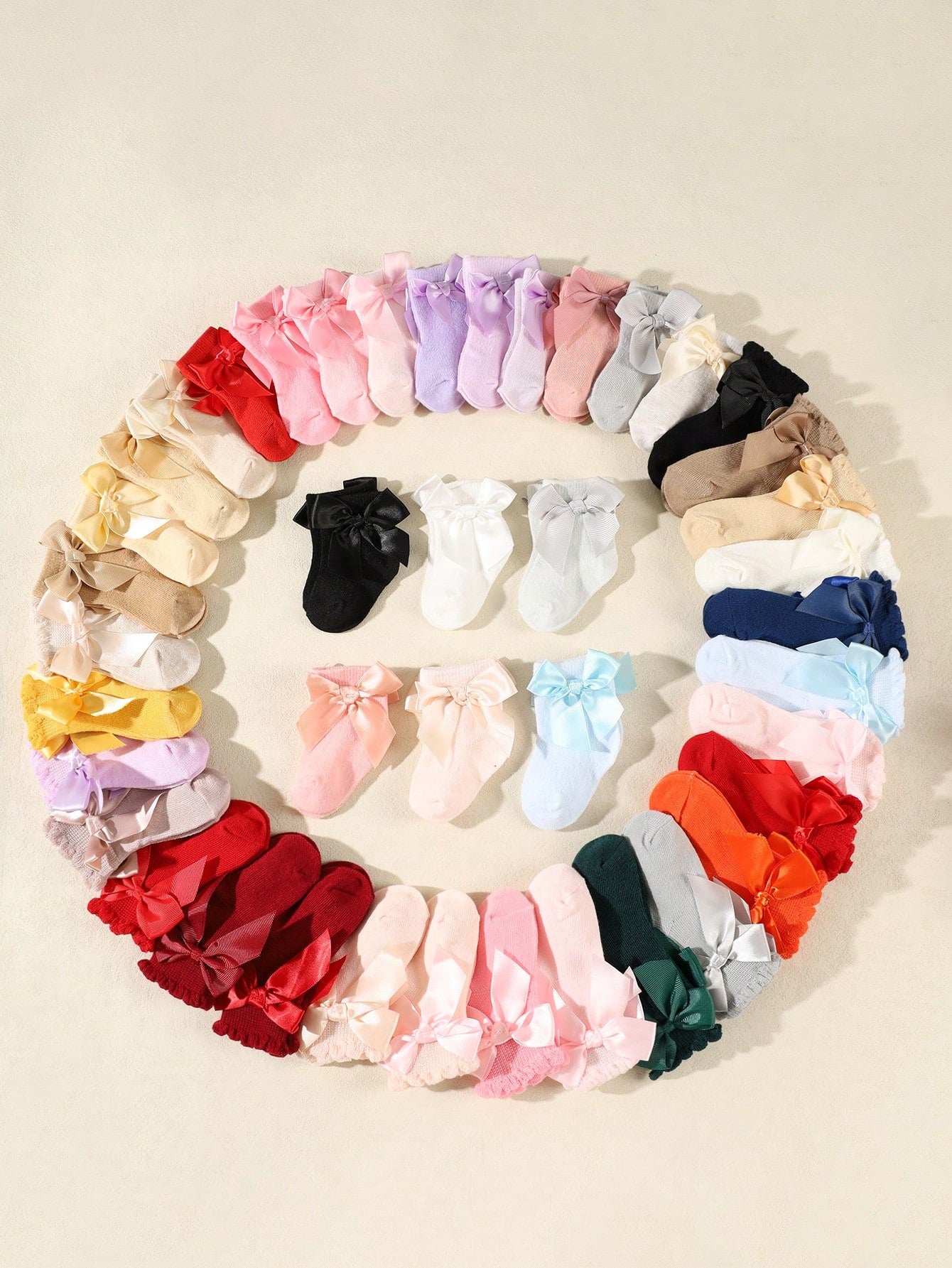 24 Pairs Baby Bow Socks, Suitable For 0-3 Years Old, Mid-Calf Length, Non-Constrictive, Spring/Autumn