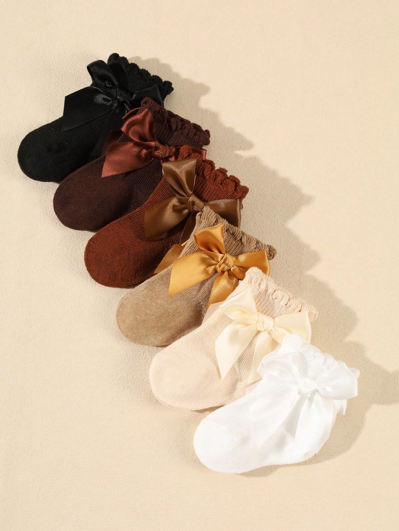 24 Pairs Baby Bow Socks, Suitable For 0-3 Years Old, Mid-Calf Length, Non-Constrictive, Spring/Autumn